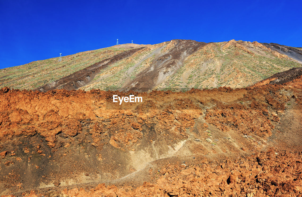 Rocky landscape against blue sky