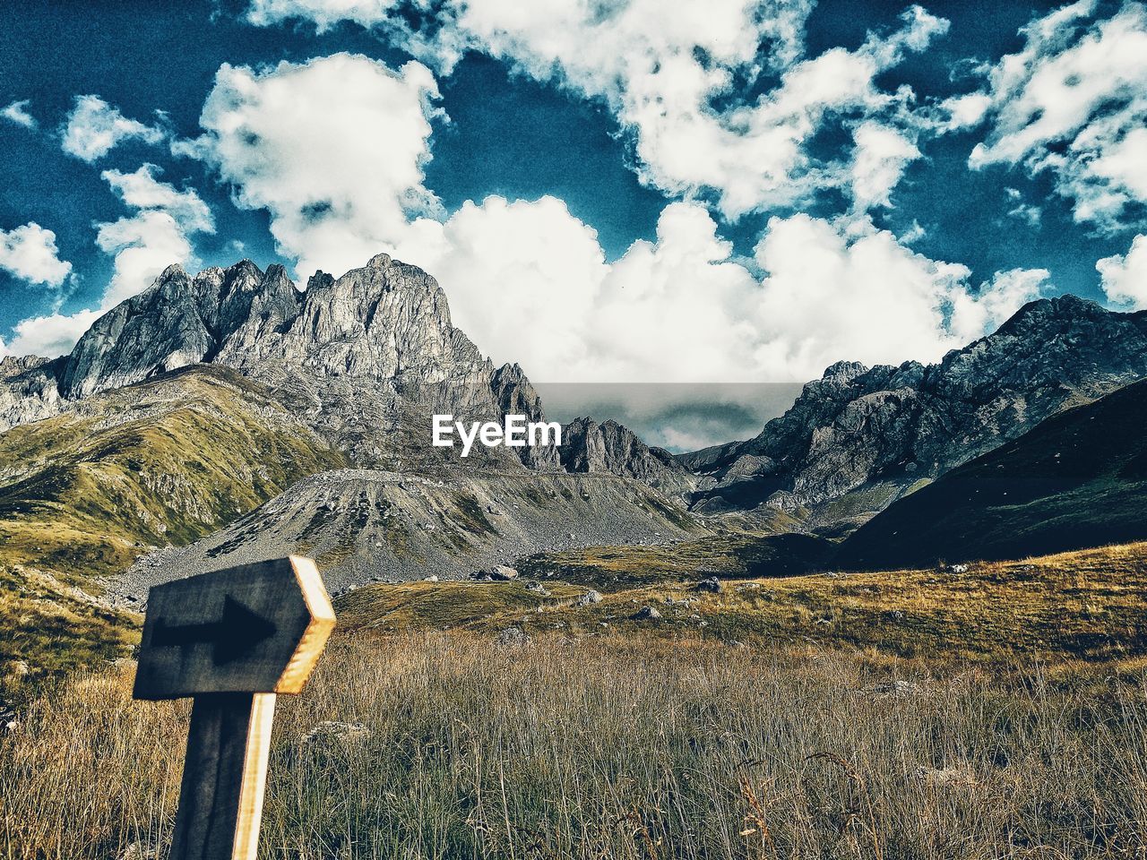 Scenic view of rocky mountains against sky