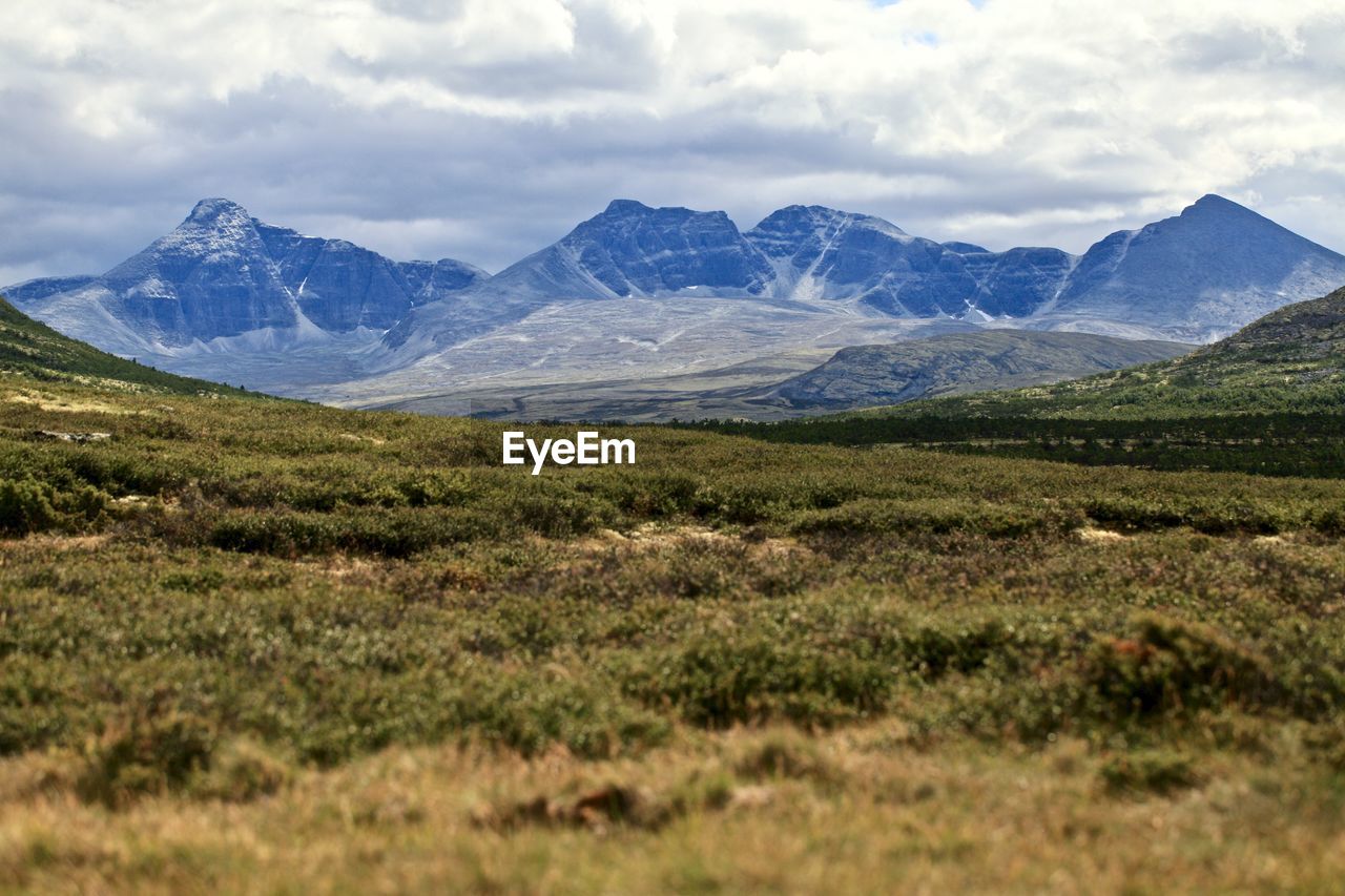 Panoramic view of rondane mountains