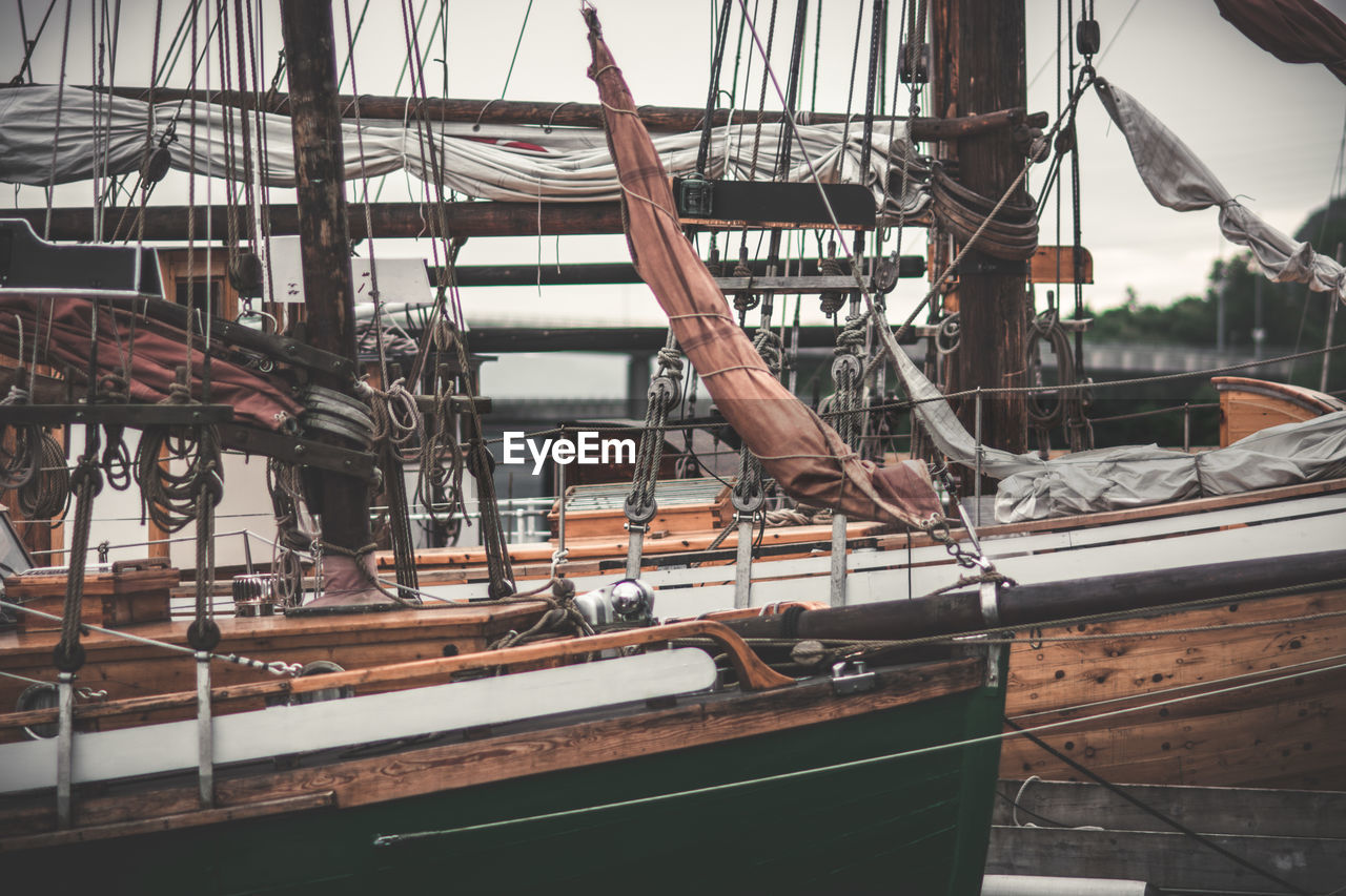 Close-up of boat against sky