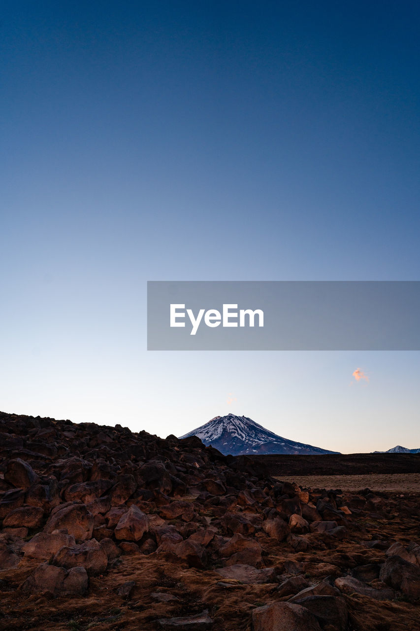 Maipo vulcan at andes mountain range in argentina and chile