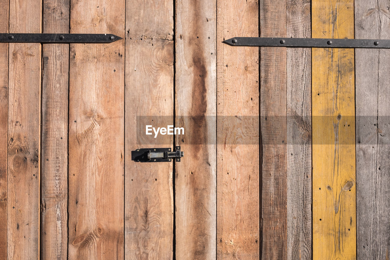 Full frame shot of closed wooden door