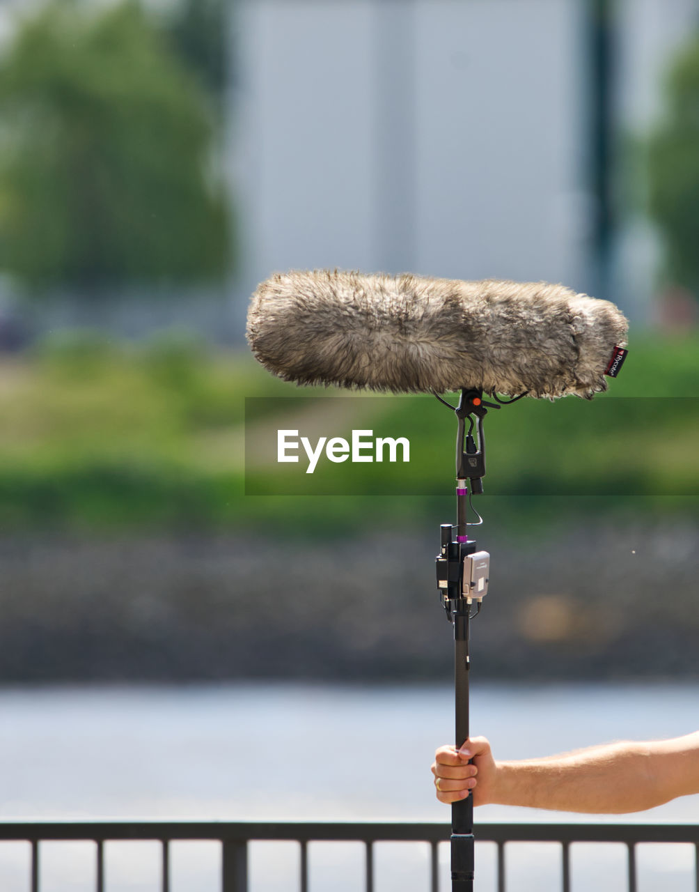 Hamburg, germany, june 13., 2019, close-up of a professional microphone for audio recording 