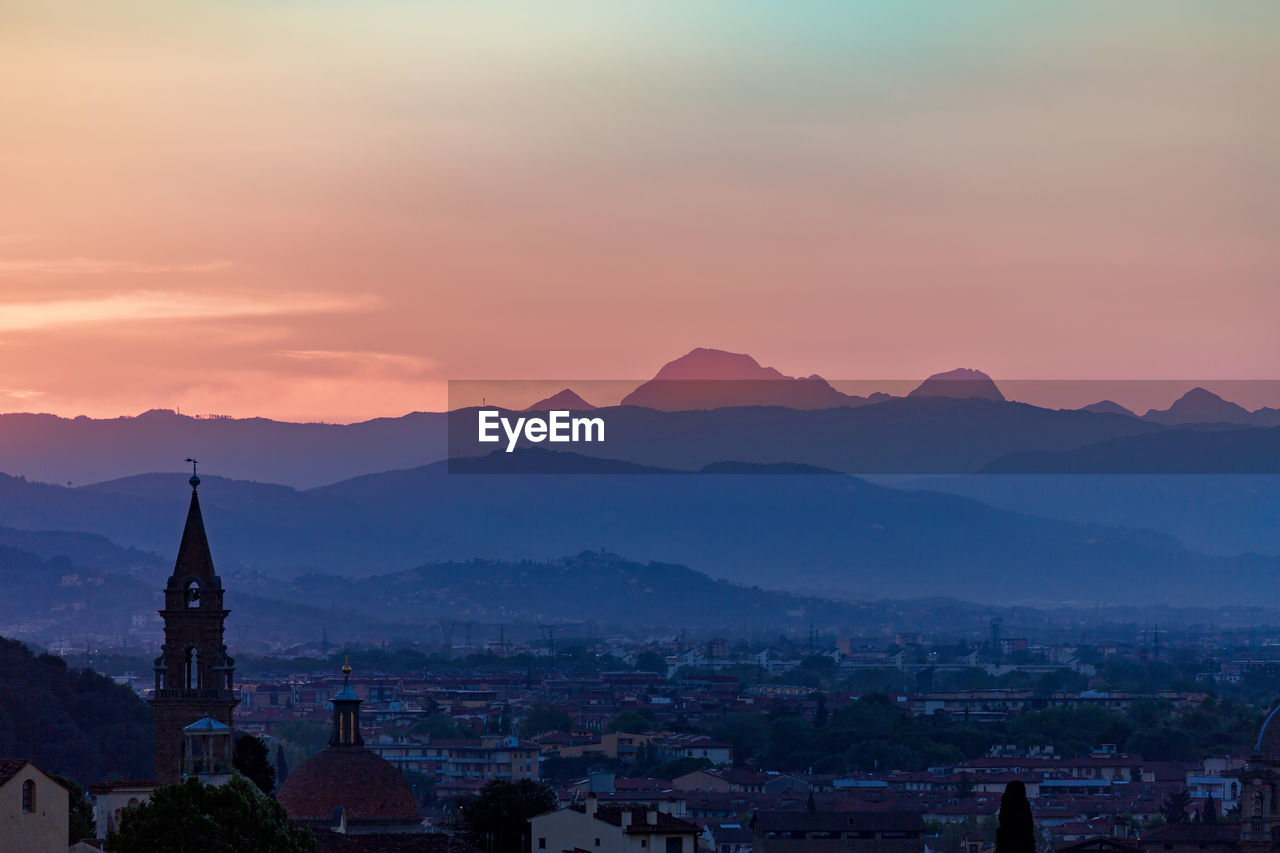 View at florence city in twilight