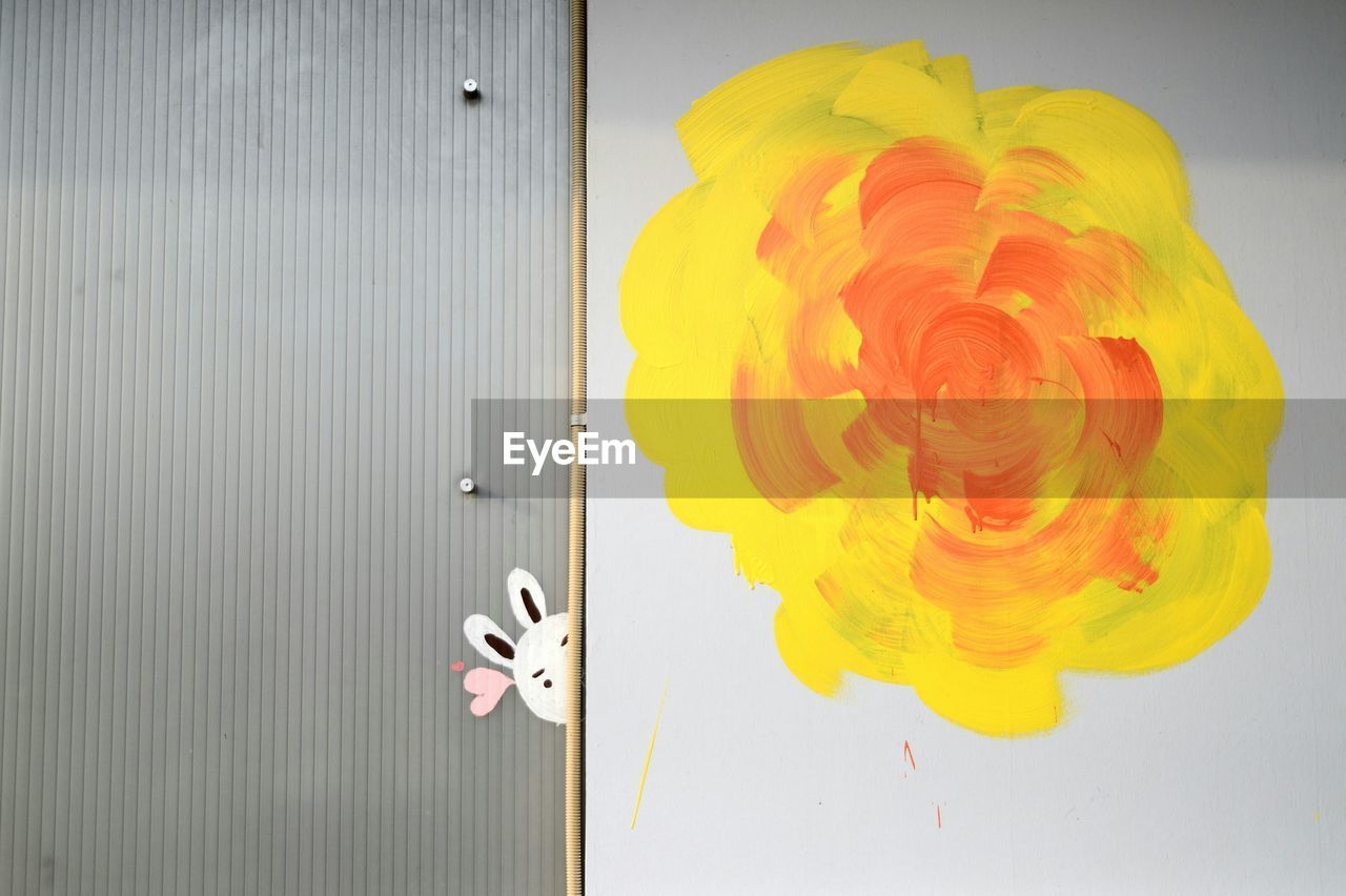 Drawings on wall and door