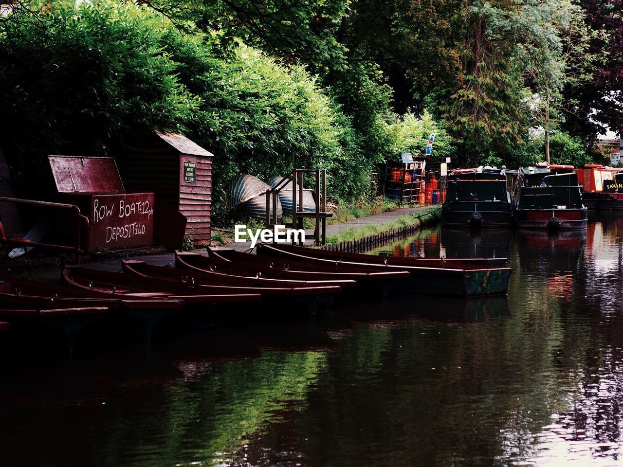 BOAT MOORED IN CANAL