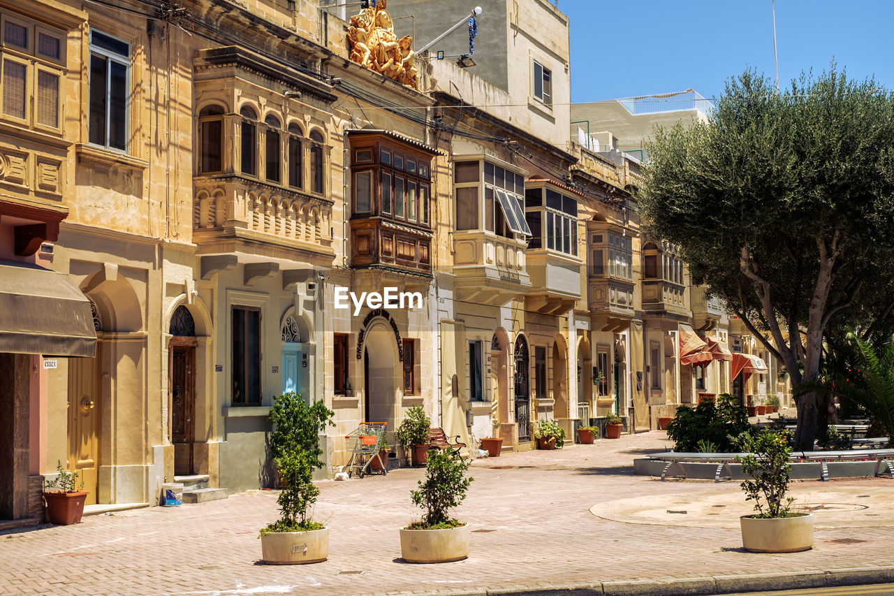 Albert city, malta - july 17, 2019. traditional maltese architecture in albert city in malta