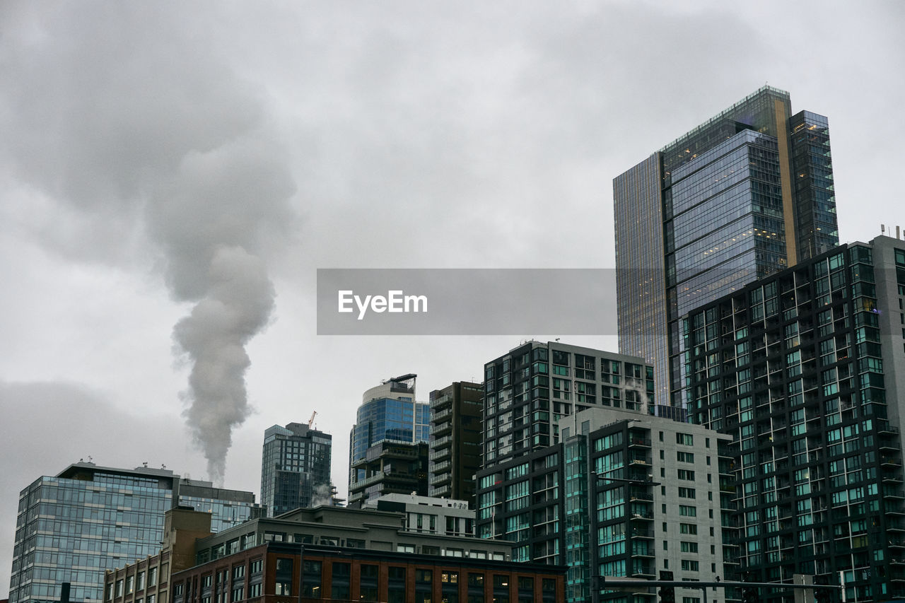 Seattle skyscrapers during a cloudy day