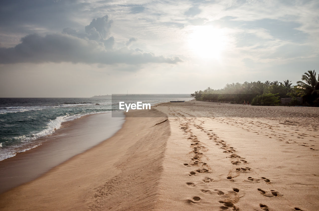 Scenic view of beach against sky