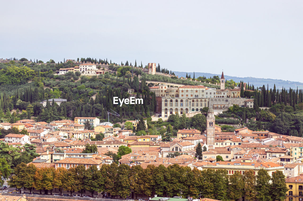 TOWNSCAPE AGAINST CLEAR SKY