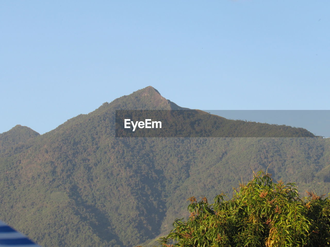 Scenic view of mountains against clear sky