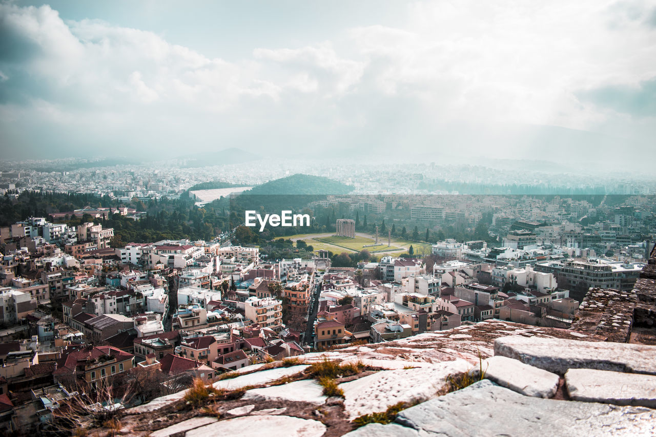 High angle view of cityscape