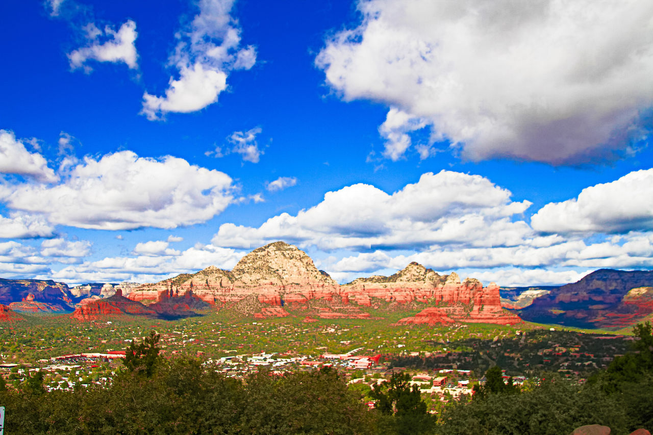 VIEW OF LANDSCAPE WITH MOUNTAIN IN BACKGROUND