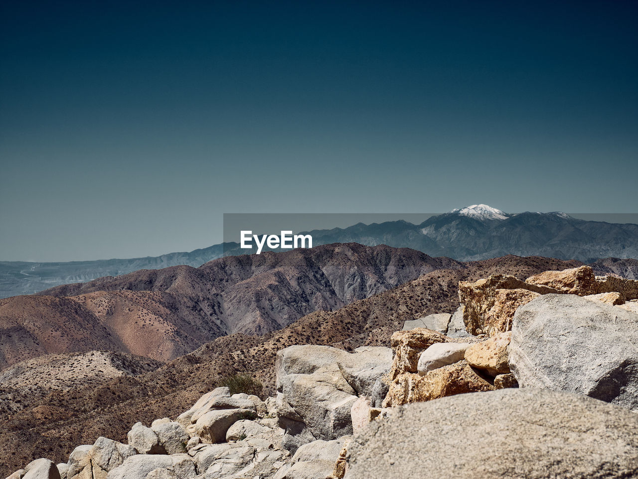 Scenic view of mountains against clear sky