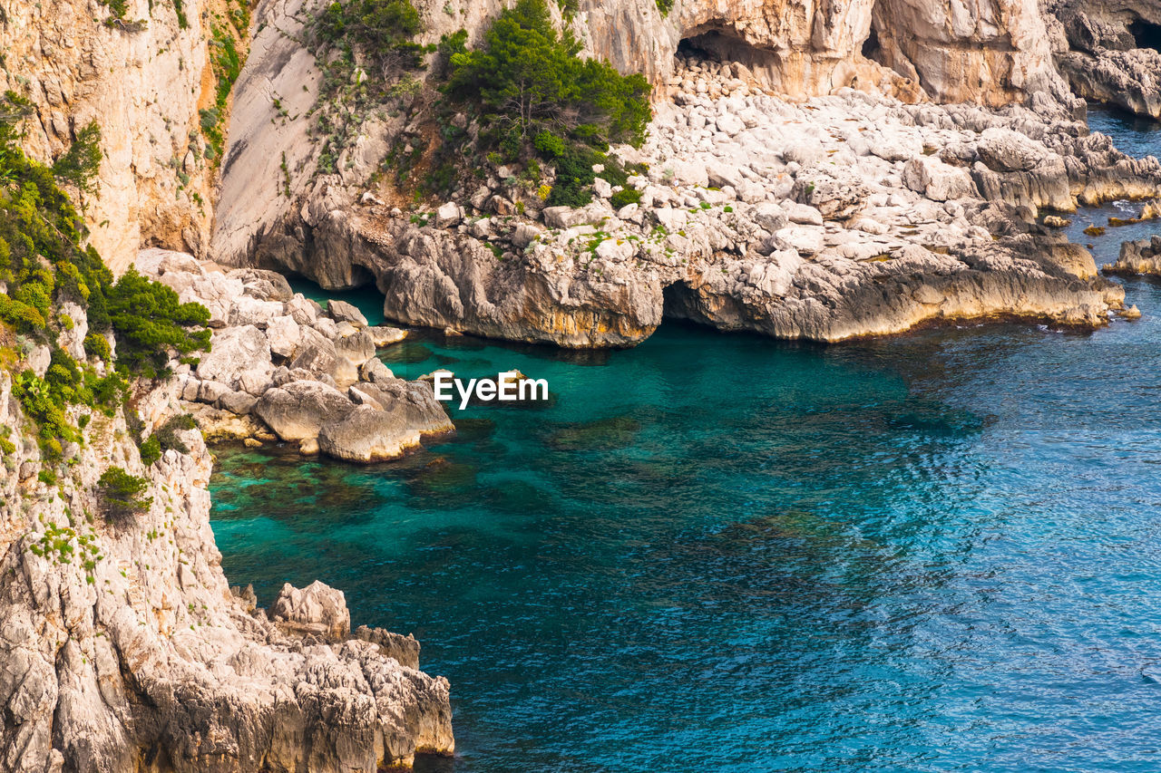 Rock formations in sea