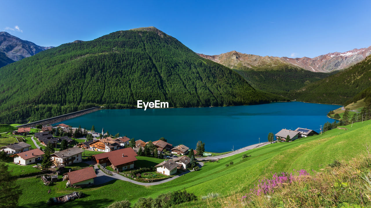 Vernago lake landscape, senales valley, italy