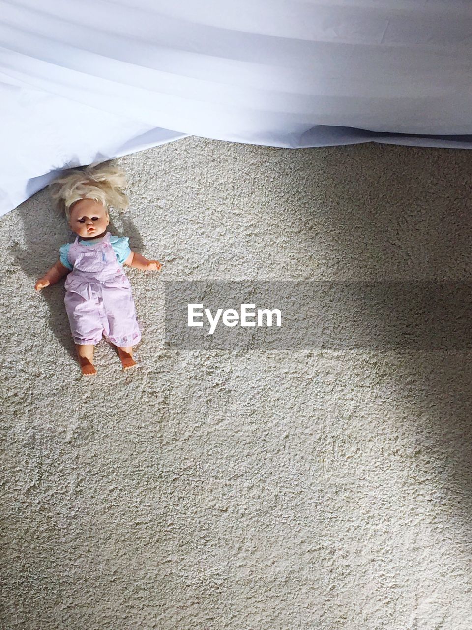 Directly above shot of doll on rug at home