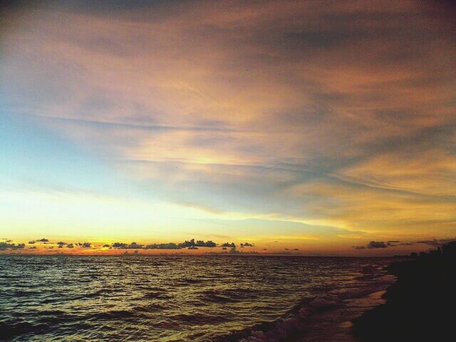 SCENIC VIEW OF SUNSET OVER SEA