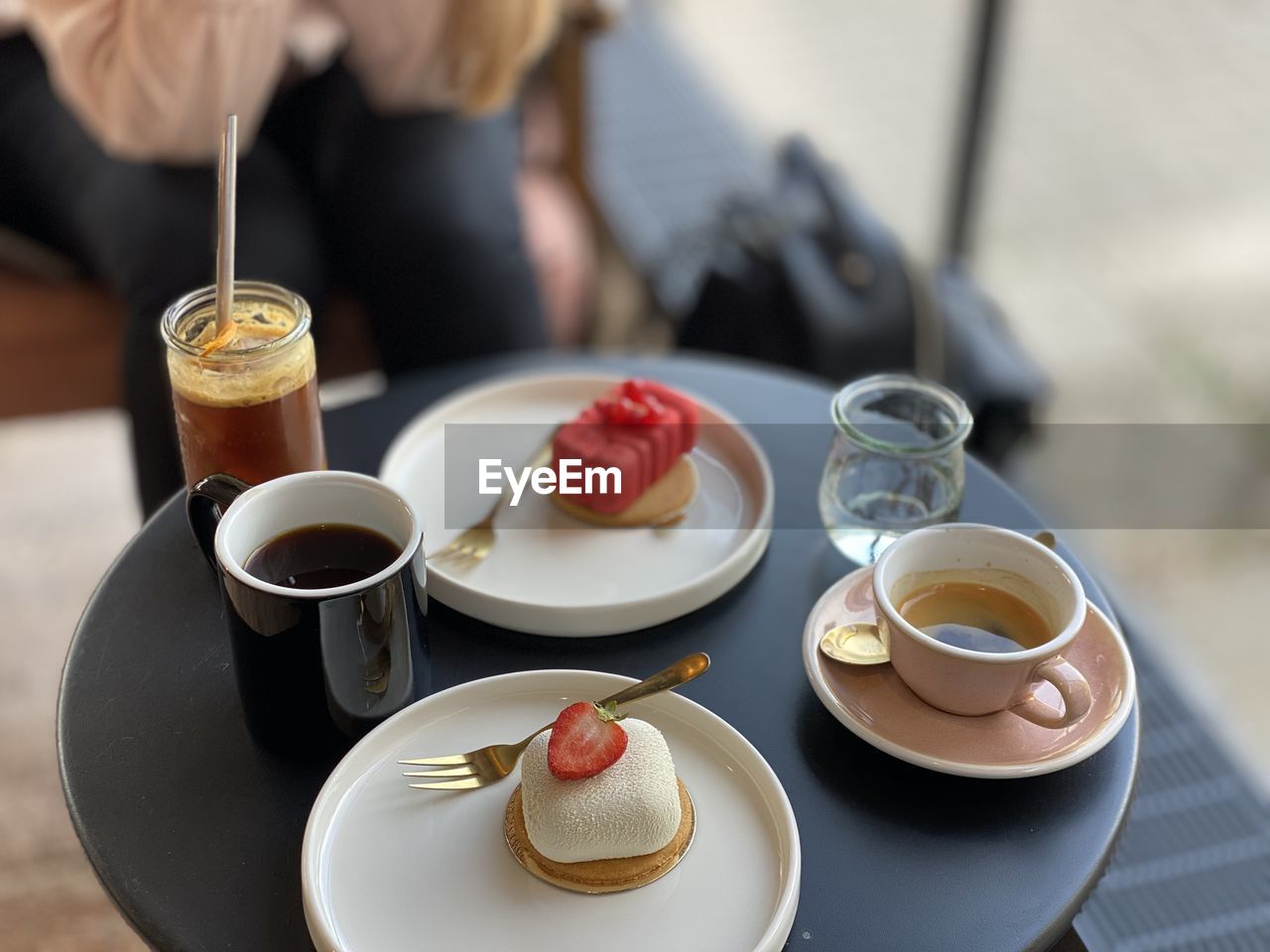 High angle view of food on table