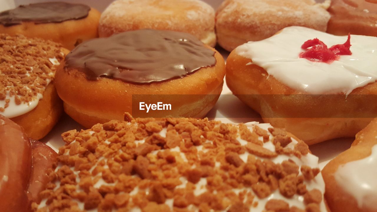 Close-up of dessert donuts