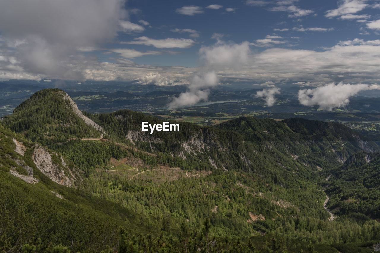 SCENIC VIEW OF LAND AND MOUNTAINS AGAINST SKY