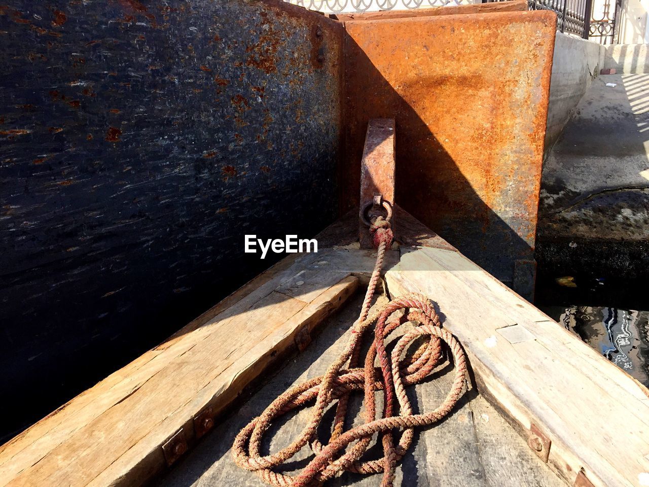 High angle view of young woman in water