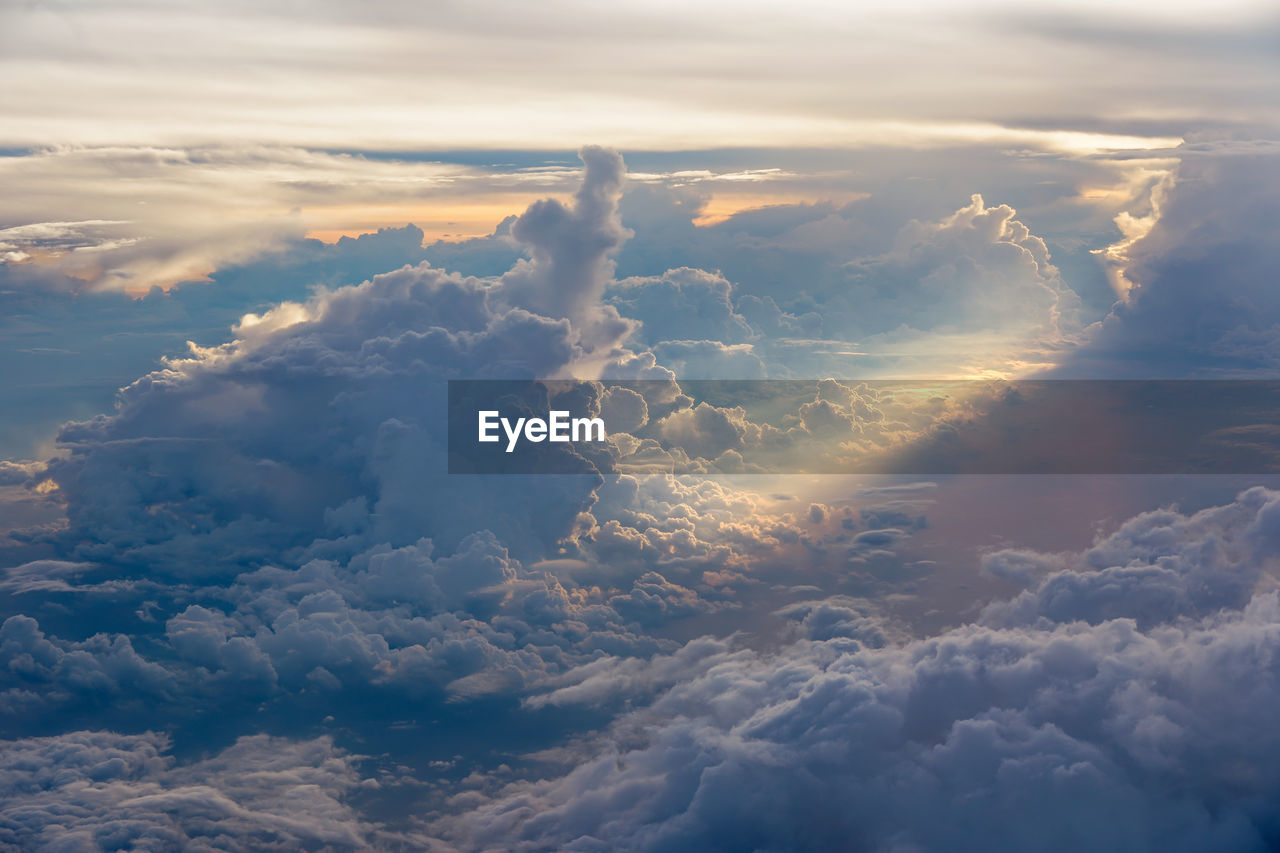 Aerial view of cloudscape during sunset