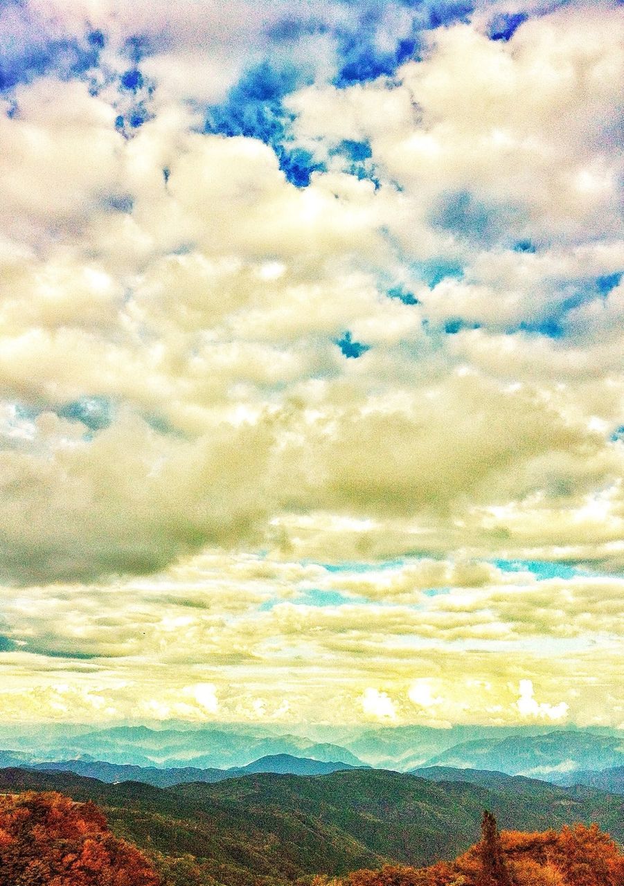 SCENIC VIEW OF LANDSCAPE AGAINST CLOUDY SKY