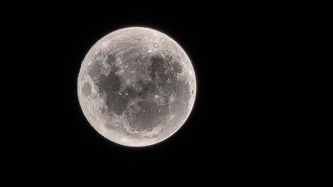 Idyllic view of majestic moon in clear sky