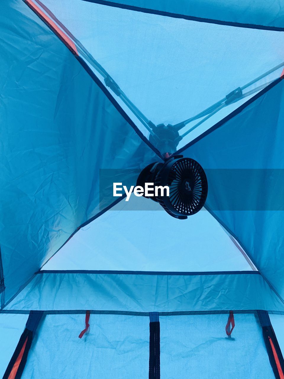 blue, low angle view, no people, tent, wing, umbrella, azure, day, architecture