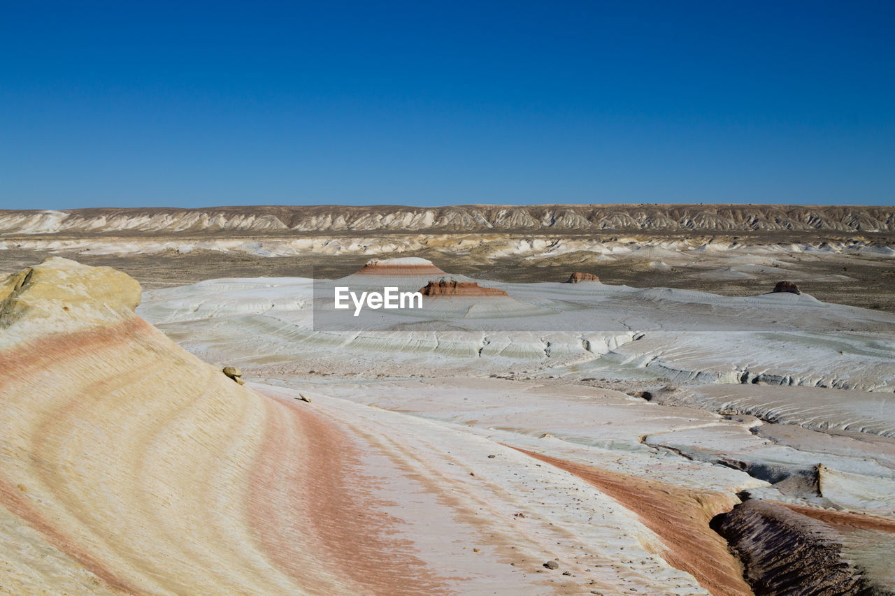 scenic view of desert against clear sky