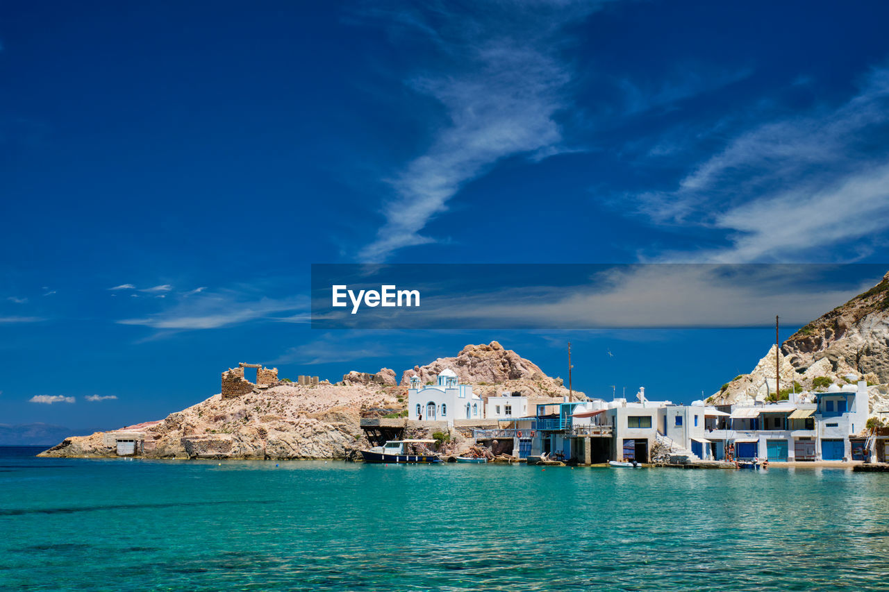 The beach of firapotamos in milos, greece