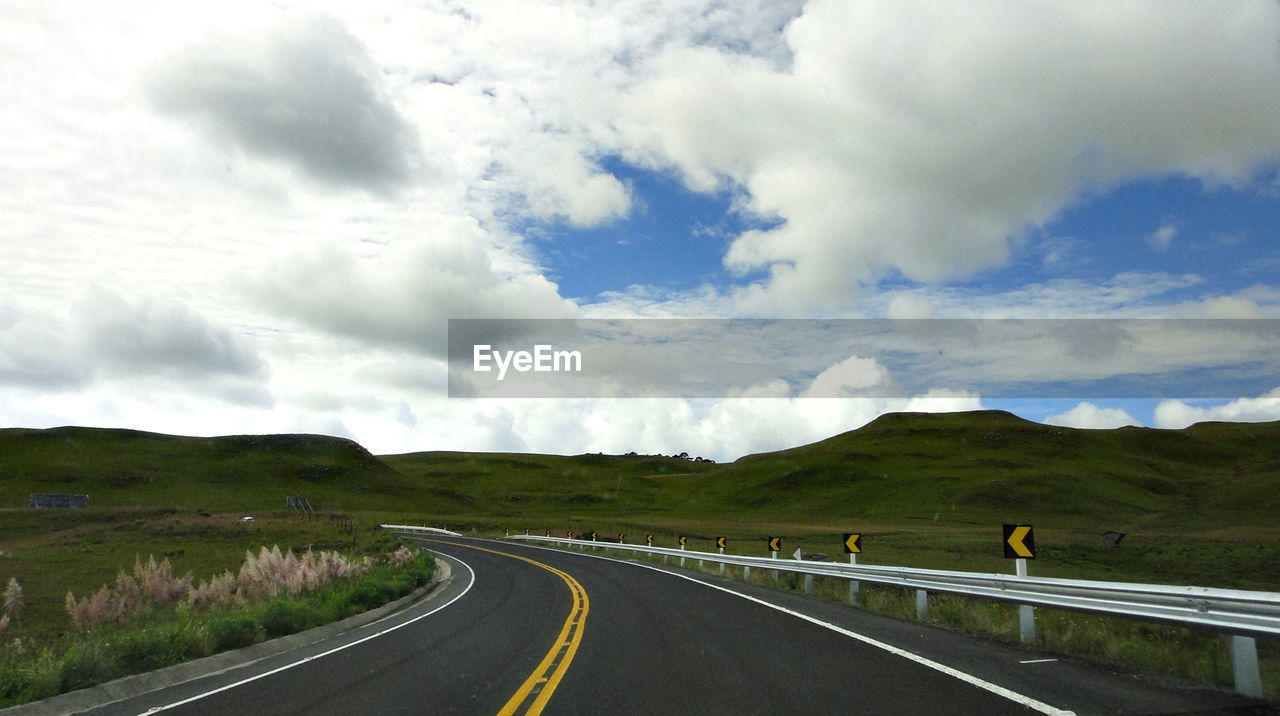 EMPTY ROAD ALONG COUNTRYSIDE LANDSCAPE