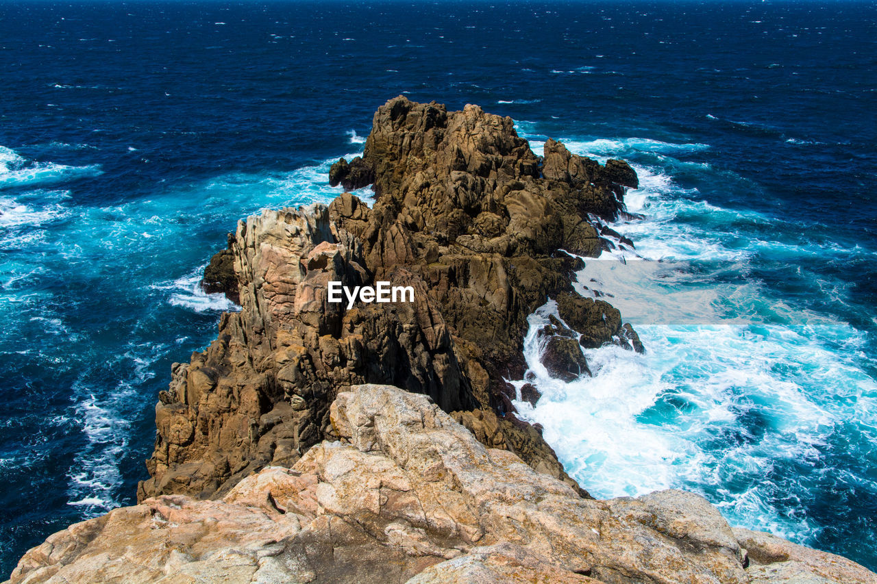 Rock formation in sea