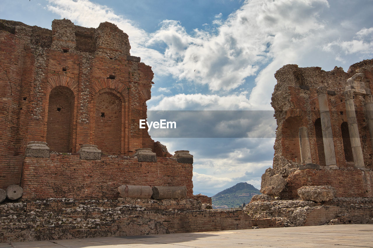 The ancient greek-roman theater of taormina, a tourist city in sicily.