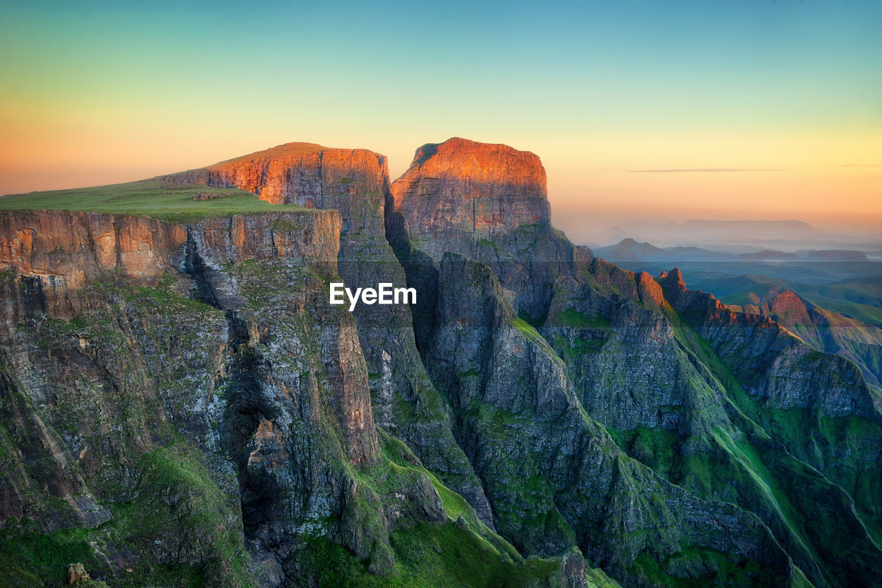 Rock formations at sunset