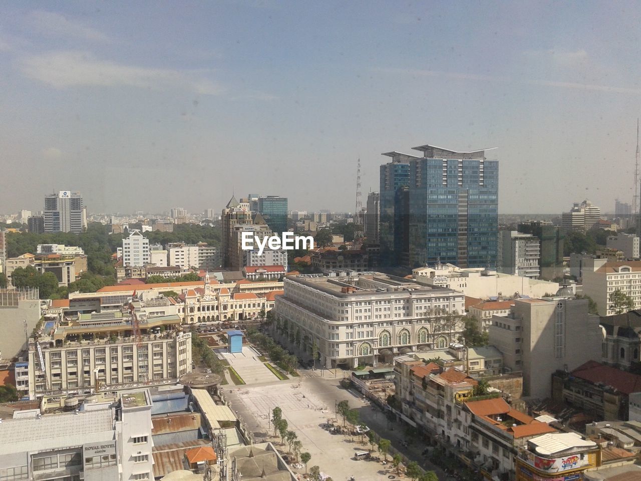 VIEW OF CITY THROUGH WINDOW