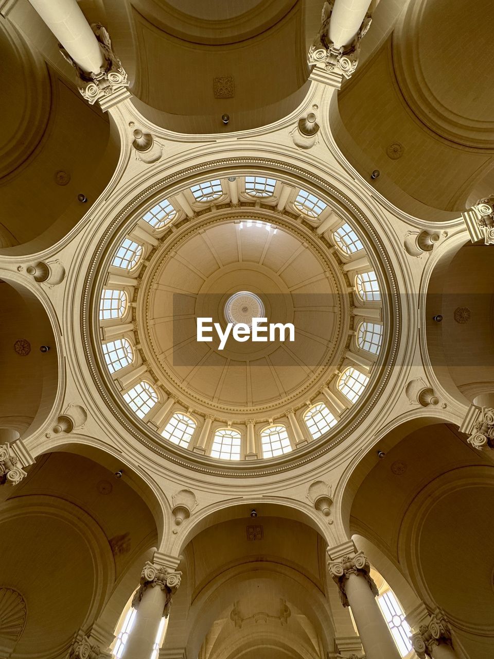 Low angle view of ceiling of cathedral in malta