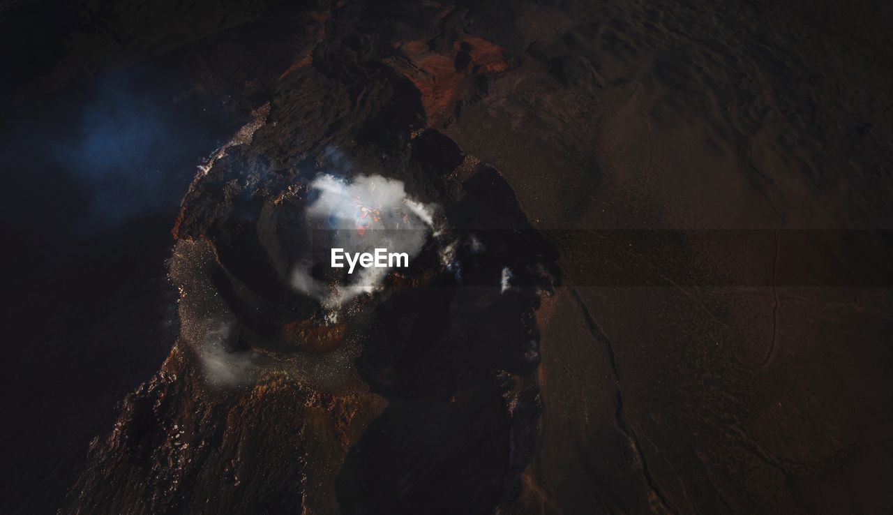 High angle view of volcano