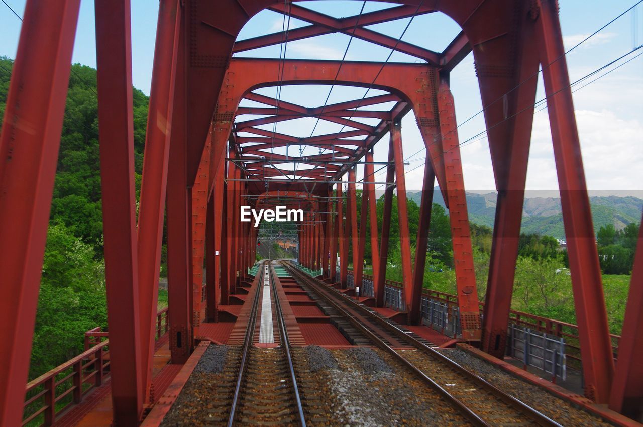 Railway bridge against sky