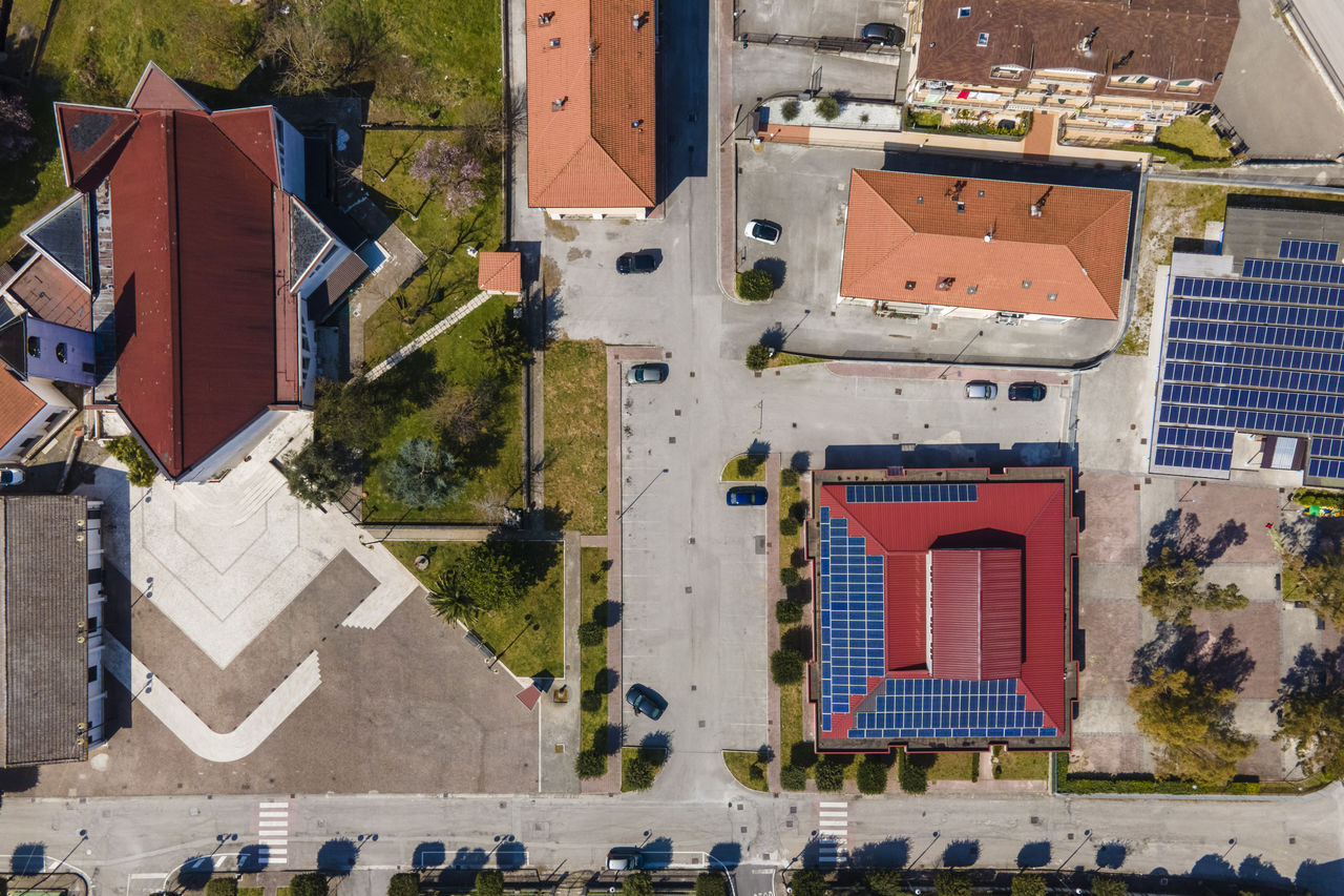 high angle view of buildings