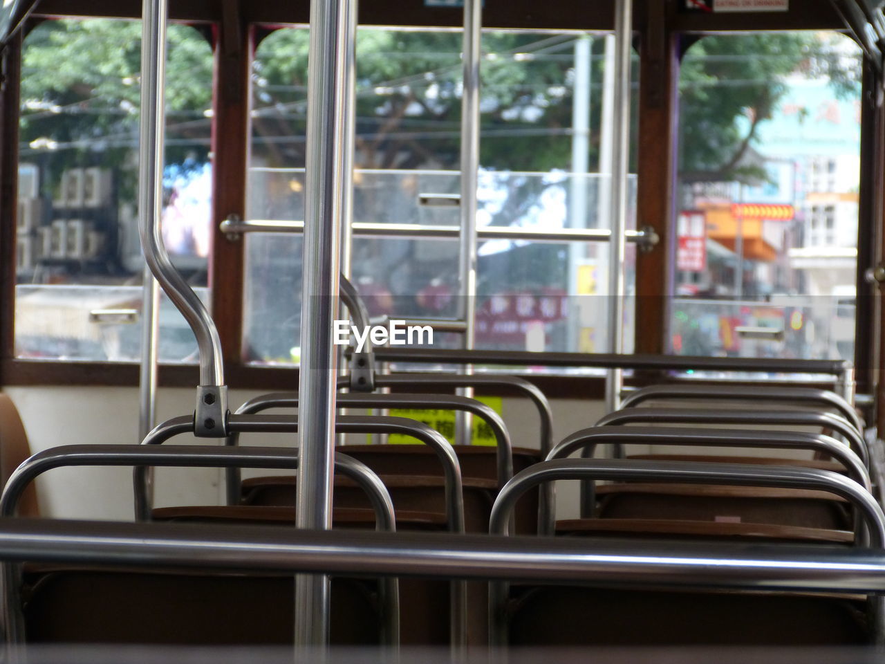 Interior on empty train