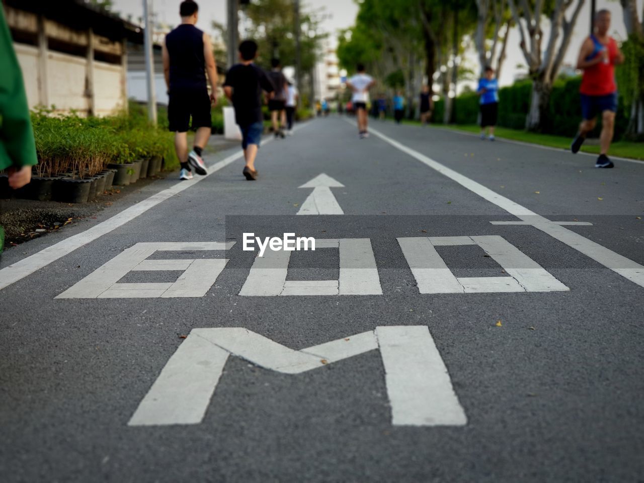 People walking on road in city