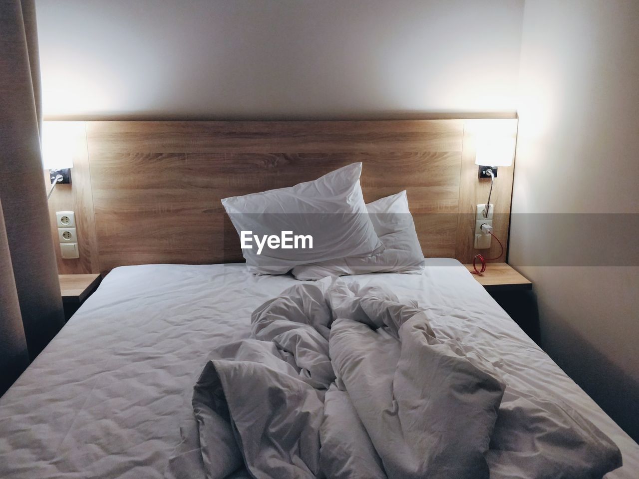 High angle view of bed at home
