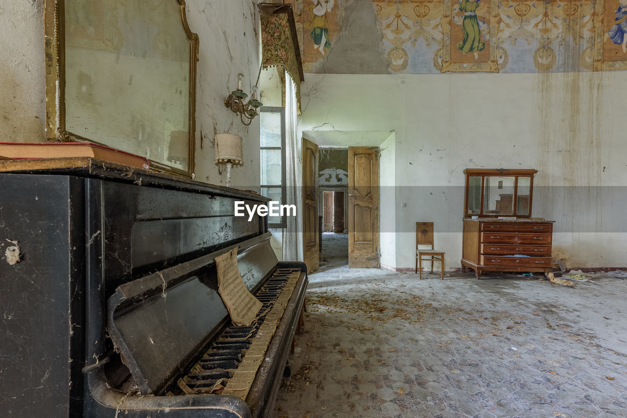 Interior of abandoned house