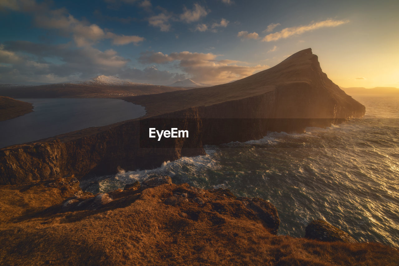 SCENIC VIEW OF SEA DURING SUNSET