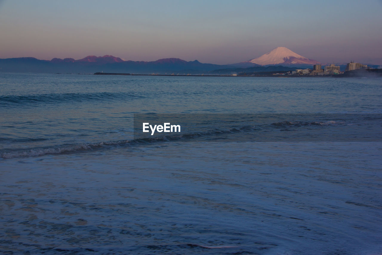 Scenic view of sea during sunset