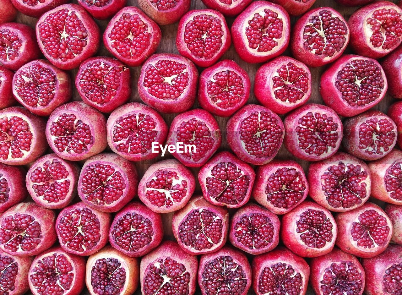 Full frame shot of pomegranates