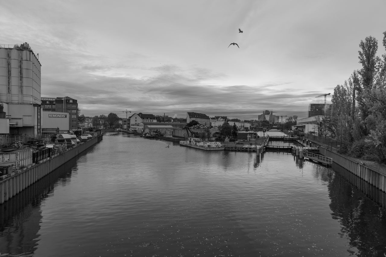 Boats in harbor in neukölln berlin