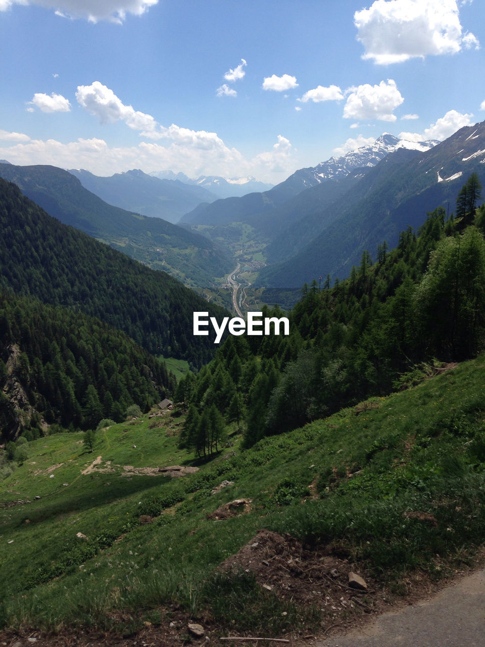 High angle view of mountains against sky